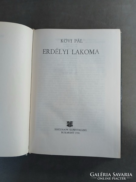 Kövi Pál - Erdélyi lakoma szakácskönyv (Kriterion, 1980)*