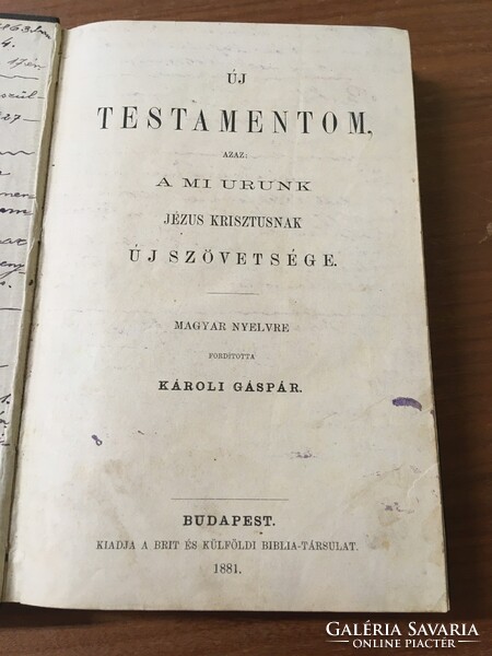 Károli Gáspár Új testamentom 1881.