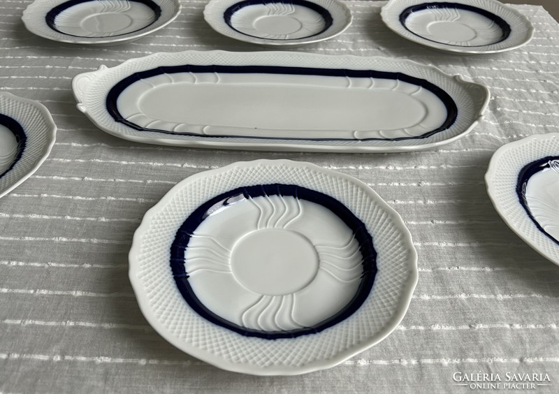 Hollóházi porcelán süteményes/szendvicses készlet kísérleti darab