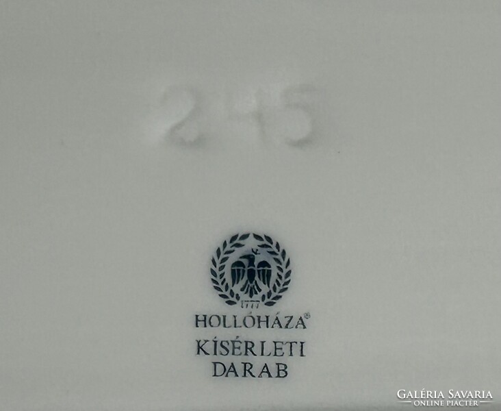 Hollóházi porcelán süteményes/szendvicses készlet kísérleti darab