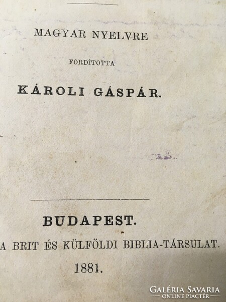 Károli Gáspár Új testamentom 1881.