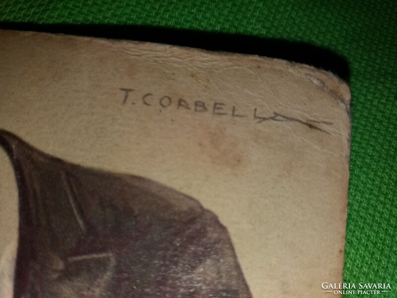 Antik Art Noveau 1930 Szerelmespár T.Corbella olasz művész színes grafika képeslap, a képek szerint