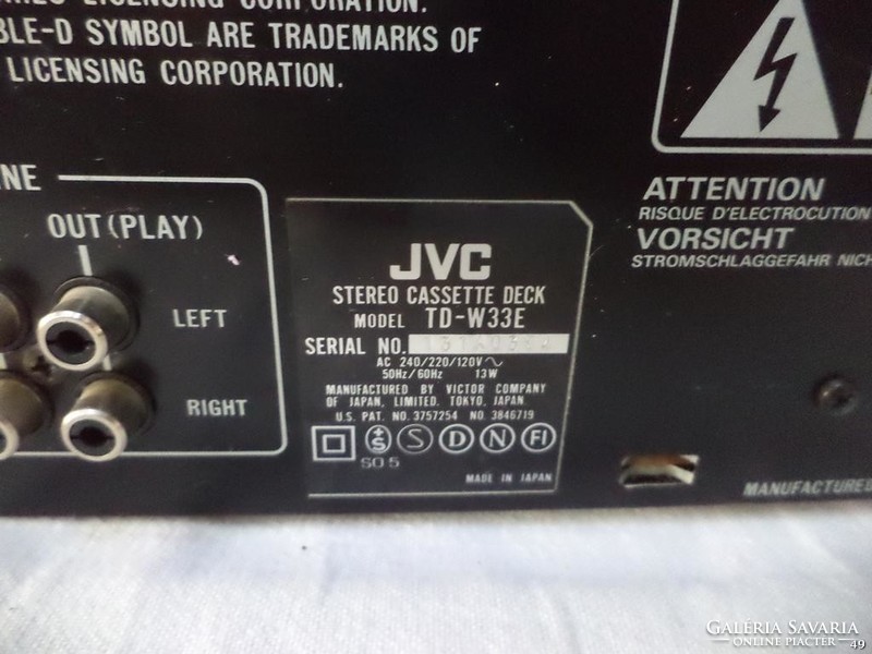 JVC TD-W33 magnó, deck (3151)