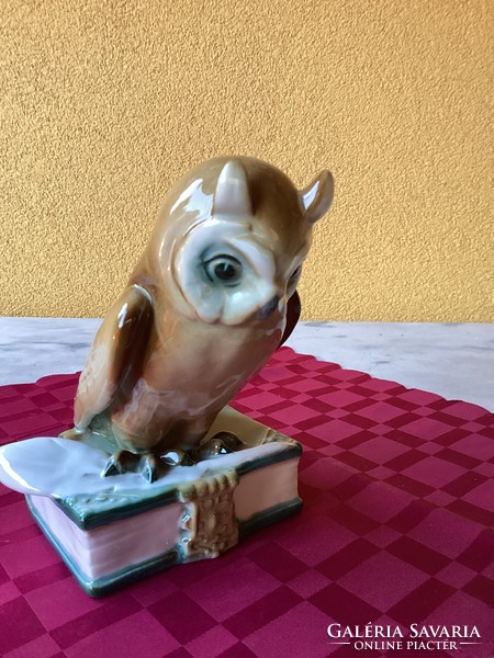 Zsolnay porcelán bölcs bagoly 16 cm.