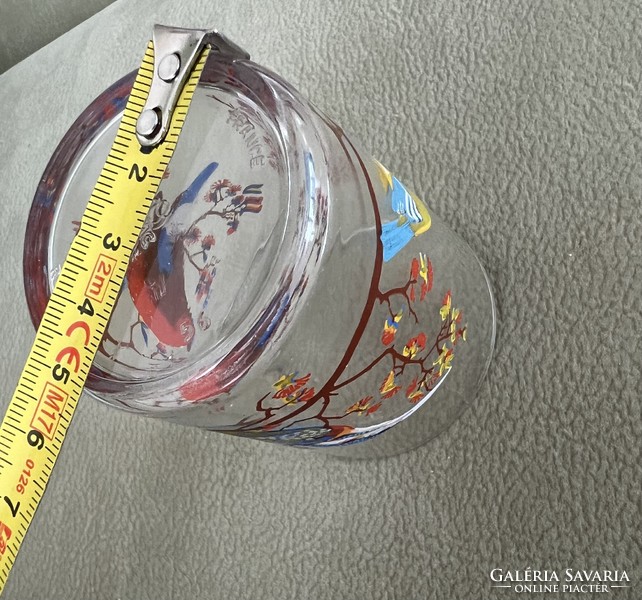 Francia-REIMS-VMC kristály madaras üveg pohár, sorszámozott,  jelölt, nagyon szép