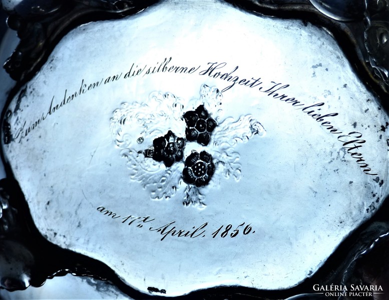 NAGYON RITKA, ANTIK, EZÜST KÍNÁLÓ, NÉMET, BREMEN, CA. 1850!!!