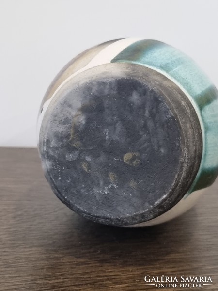 Iparművészeti raku kerámia váza -18 cm