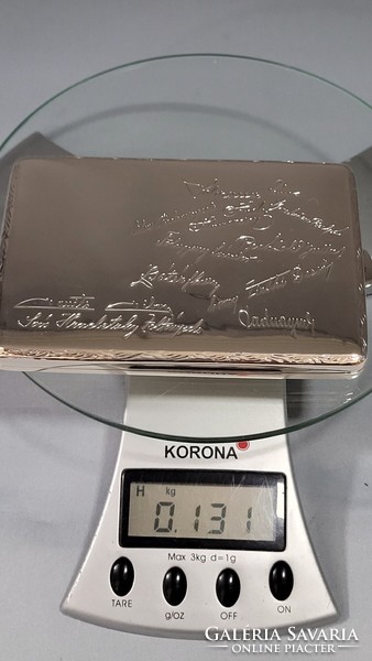 Ritka, Antik ezüst cigaretta doboz, cigarettatálca 131 g
