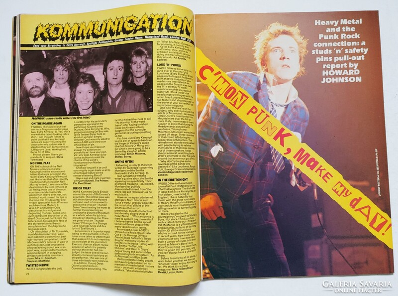 Extra Kerrang 1985/7 Billy Idol Nico Black Oak Gary Glitter Chris Rea Madhatter Debbie Bonham Beards