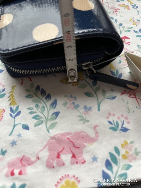 ÚJ! Cath Kidston kék, pöttyös oilcloths sokrekeszes pénztárca