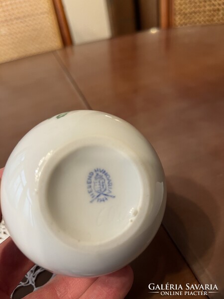 Herendi Nanking mintás tojás alakú bonbonier zöld hibátlan