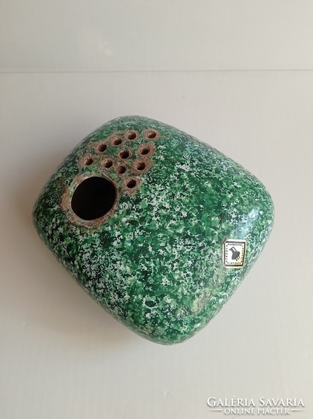 Retro Iparművészeti zöld Ikebana kavics váza