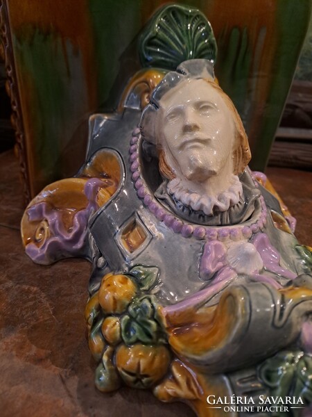 ANTIK FAJANSZ FALI KONZOL, POSZTAMENS GINORI (?)