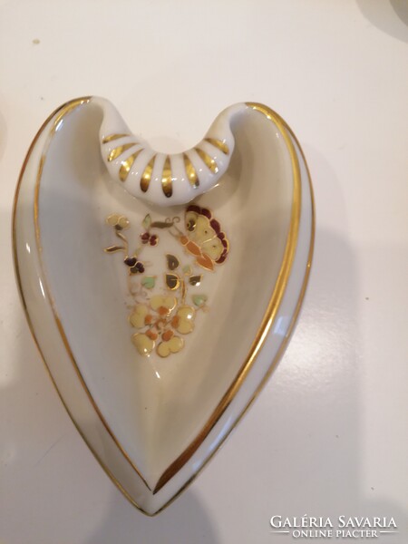 Zsolnax pillangós szív alakú gyűrűtartó tál tálka