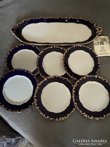 Zsolnay teás/ süteménykészlet , óra