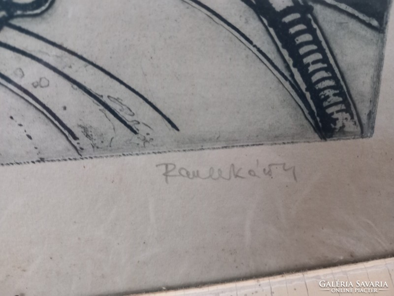 Raszler Károly Visegrád rézkarc