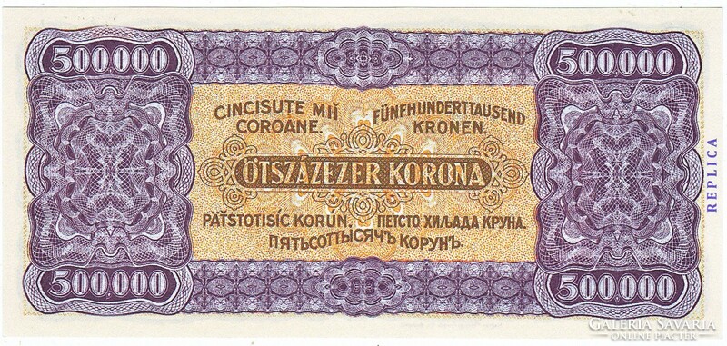 Magyarország 500000 korona REPLIKA  1923 UNC