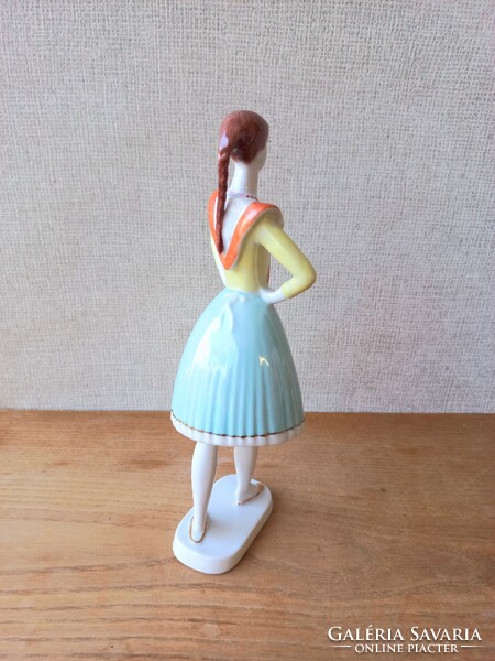 Nagyon ritka - Hollóházi bujáki táncos porcelán figura - ritka festéssel