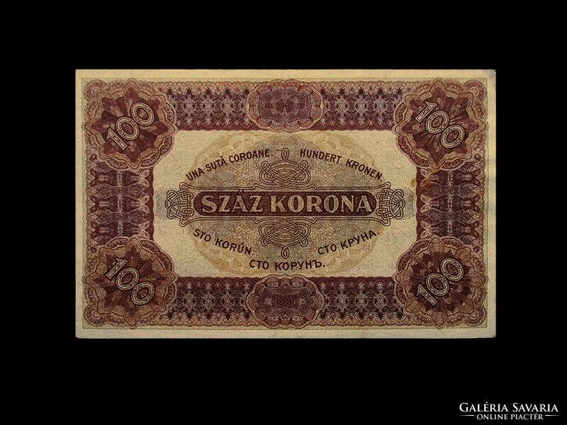 100 KORONA - 1920 - BARNA SZÁMOKKAL! - Ritka!