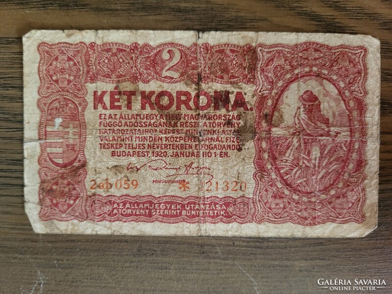 Korona bankjegyek sérült 100, 50, 2