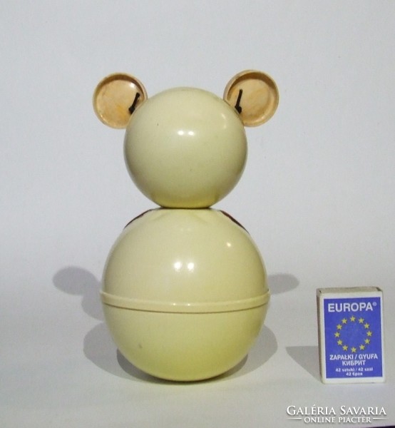 Régi, retró vintage játék csörgő figura, kelj fel jancsi baba,keljfeljancsi, maci, mackó változatban