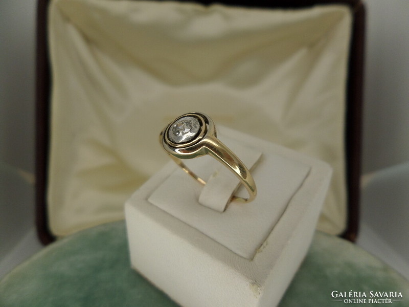 Art deco antik arany brill gyűrű, 60-as méret