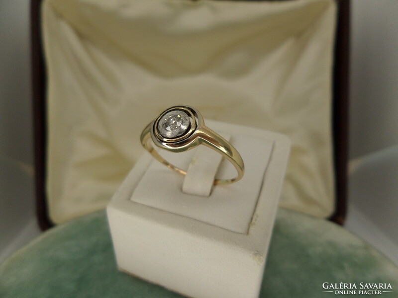 Art deco antik arany brill gyűrű, 60-as méret