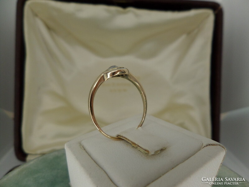 Art deco antik arany brill gyűrű, 60-as méret