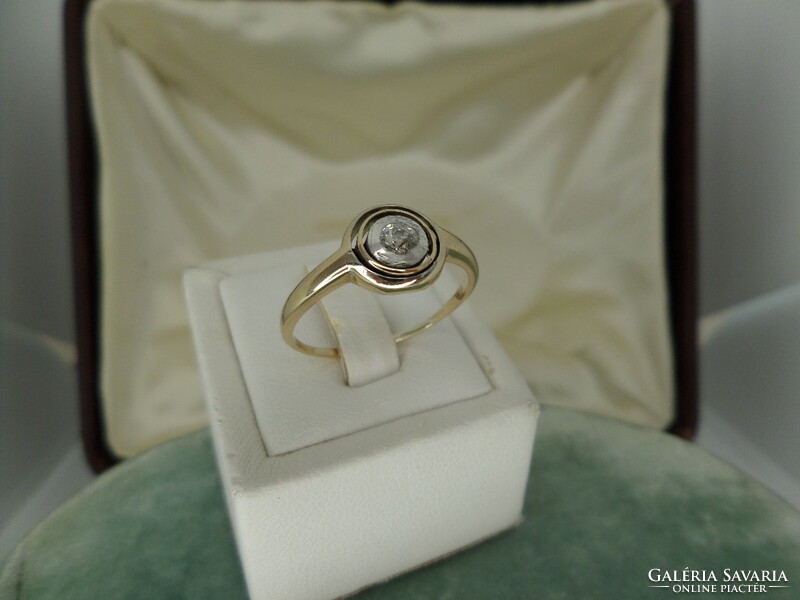 Art deco antik arany brill gyűrű, 60-as méret