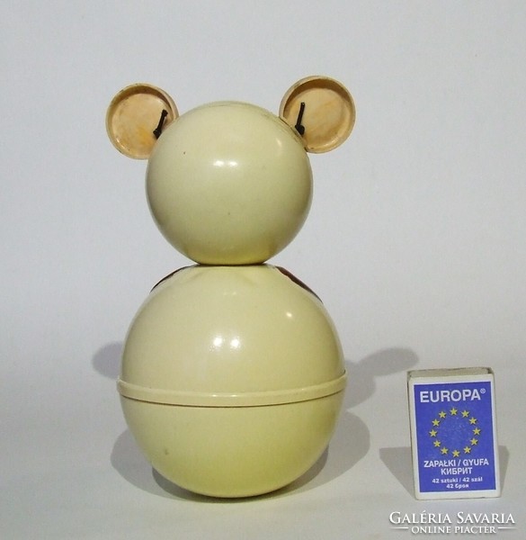 Régi, retró vintage játék csörgő figura, kelj fel jancsi baba,keljfeljancsi, maci, mackó változatban