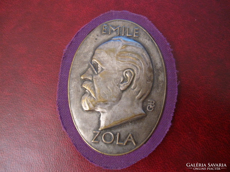 Beck Ö. Fülöp (1873-1945) lemez plakett - Emile Zola