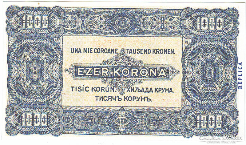 Magyarország 1000 korona 8 fillér REPLIKA 1923