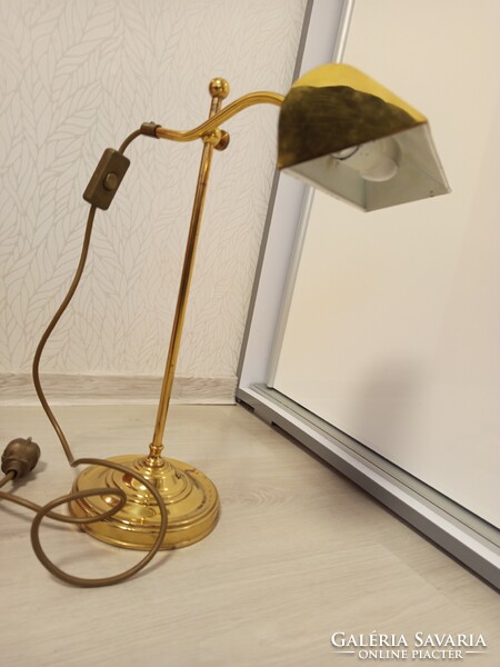 Bankár lámpa stílus arany színben,44 cm magas