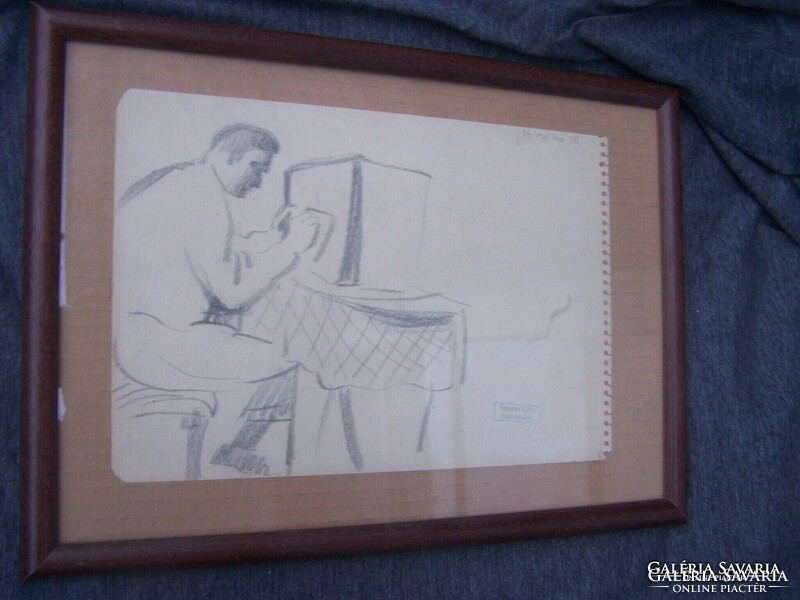Gyenes Gitta (1888 - 1960) Rádiót hallgató
