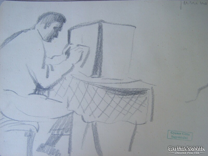 Gyenes Gitta (1888 - 1960) Rádiót hallgató