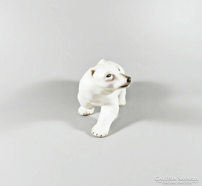 HERENDI, KÖLYÖK JEGESMEDVE 14 CM KÉZZEL FESTETT PORCELÁN FIGURA MCD, HIBÁTLAN! (J070)