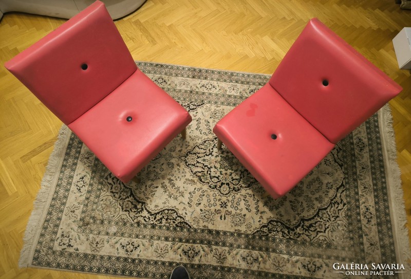 Retro piros műbőr sky szék fotel pár