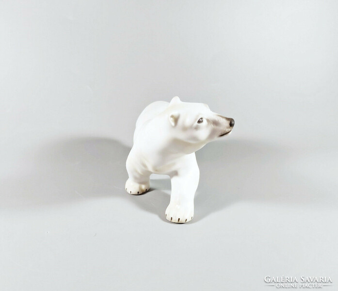 HERENDI, KÖLYÖK JEGESMEDVE 14 CM KÉZZEL FESTETT PORCELÁN FIGURA MCD, HIBÁTLAN! (J070)