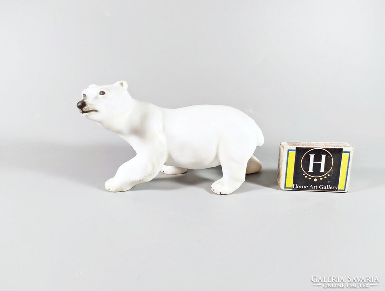 HERENDI, KÖLYÖK JEGESMEDVE 14 CM KÉZZEL FESTETT PORCELÁN FIGURA MCD, HIBÁTLAN! (J070)