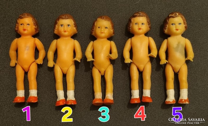 5 darab Vintage kis Ari gumi baba babaházba babaházi baba 8cm kislány