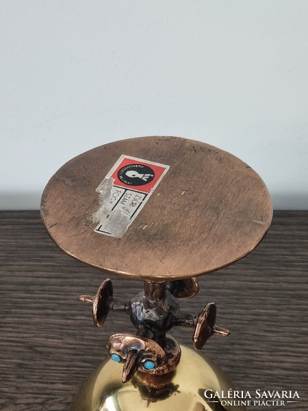 Muharos Lajos iparművészeti bronz/réz kehely 14,5 cm
