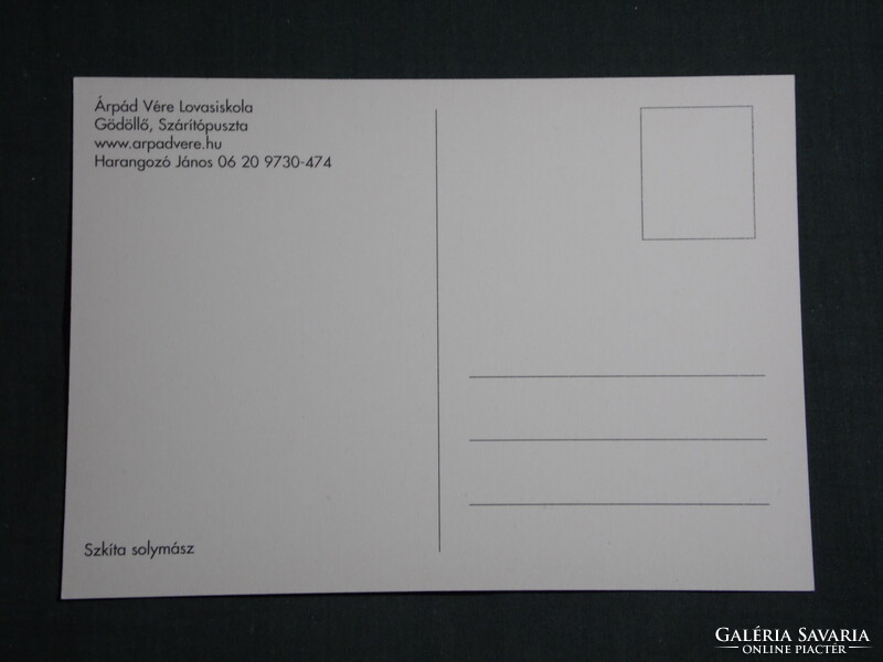 Képeslap,Gödöllő,Szárítópuszta Árpád vére lovasiskola,Szkíta solymász látkép,részlet, 1990-