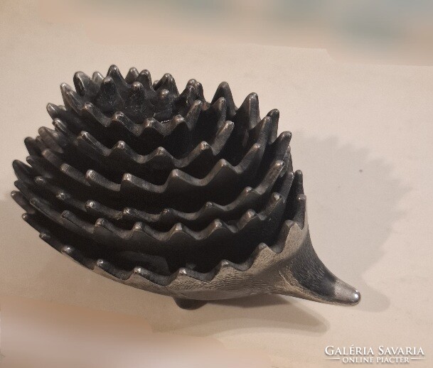 Walter Bosse stílusú retro fém sün, süni hamutartó a 60 évekből, 6 részes, teljes, szép állapotban