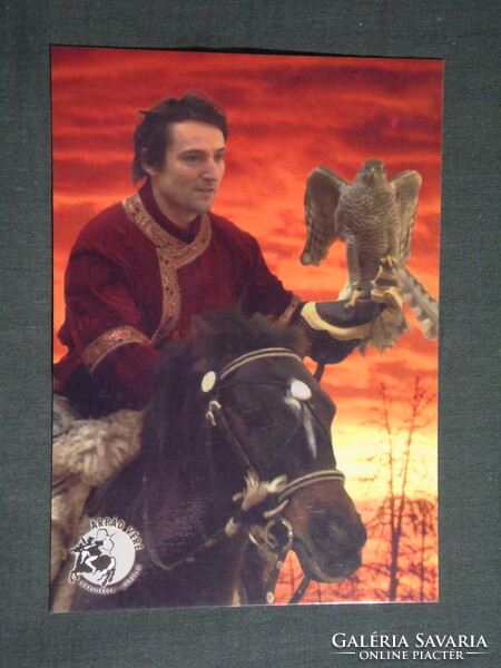 Képeslap,Gödöllő,Szárítópuszta Árpád vére lovasiskola,Szkíta solymász látkép,részlet, 1990-