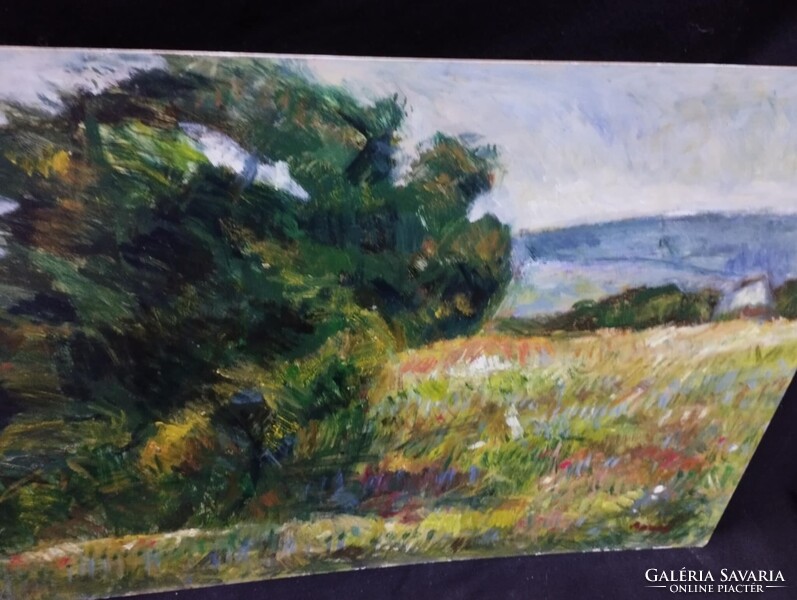 Monos József - Érik a gabona olaj, farost festmény 50x70 cm