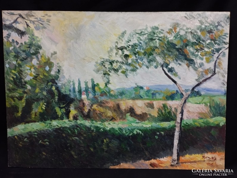 Monos József - Délutáni napsütés olaj, farost festmény 50x70 cm