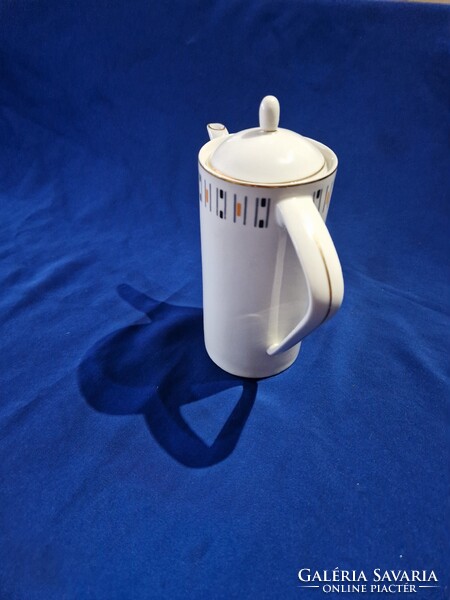 Hollóházi Art Deco porcelán kávés kanna kiöntő