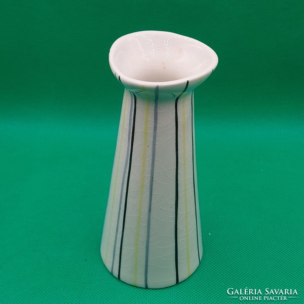 Retro Budapesti Zsolnay/ Budapest Porcelángyár kerámia csíkos váza