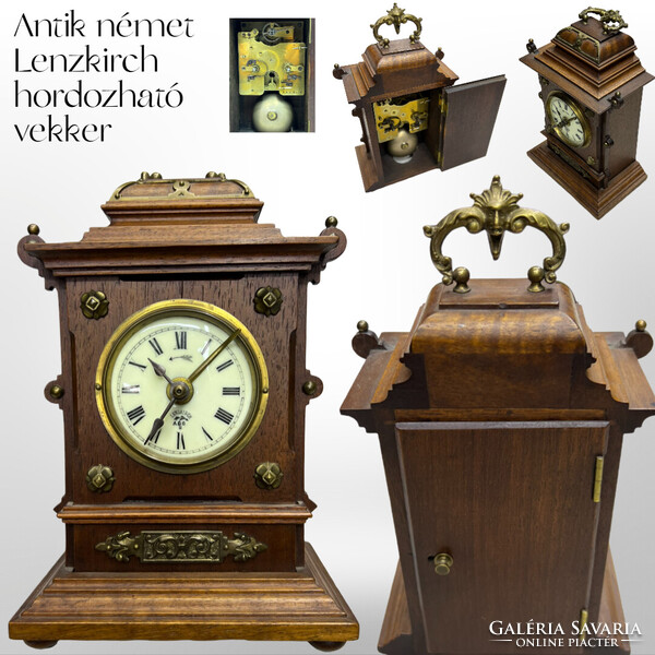 Antik Lenzkirch utazó- ébresztő - hintó óra