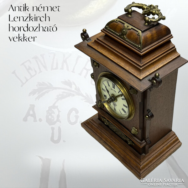 Antik Lenzkirch utazó- ébresztő - hintó óra